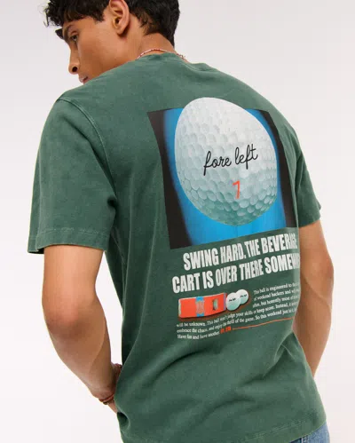 Abercrombie & Fitch Golf Classic Polished Graphic Tee In Green