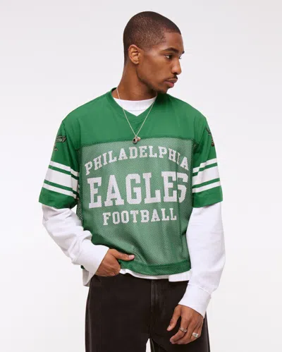 Abercrombie & Fitch Philadelphia Eagles Mesh Tee In Green