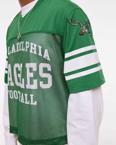 Abercrombie & Fitch Philadelphia Eagles Mesh Tee In Green