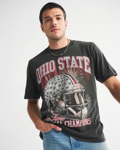 Abercrombie & Fitch The Ohio State University Vintage-inspired Graphic Tee In Brown