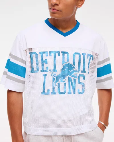 Abercrombie & Fitch Detroit Lions Mesh Tee In White