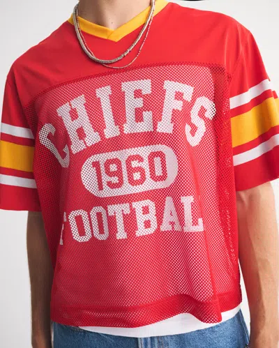Abercrombie & Fitch Kansas City Chiefs Mesh Tee In Red