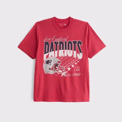 Abercrombie & Fitch New England Patriots Vintage-inspired Graphic Tee In Red