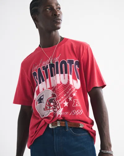 Abercrombie & Fitch New England Patriots Vintage-inspired Graphic Tee In Red