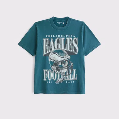Abercrombie & Fitch Philadelphia Eagles Vintage-inspired Graphic Tee In Blue