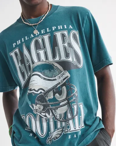 Abercrombie & Fitch Philadelphia Eagles Vintage-inspired Graphic Tee In Blue