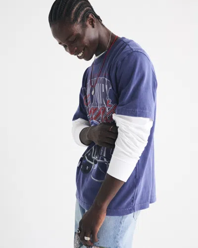 Abercrombie & Fitch New York Giants Vintage-inspired Graphic Tee In Purple