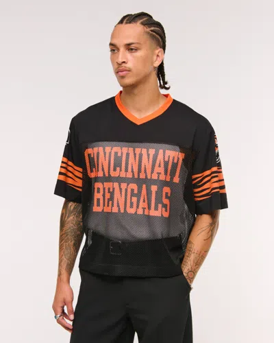 Abercrombie & Fitch Cincinnati Bengals Mesh Tee In Black