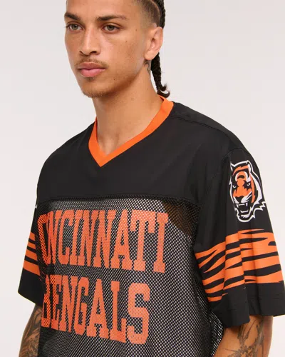 Abercrombie & Fitch Cincinnati Bengals Mesh Tee In Black