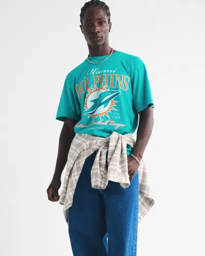 Abercrombie & Fitch Miami Dolphins Vintage-inspired Graphic Tee In Multi