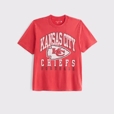 Abercrombie & Fitch Kansas City Chiefs Vintage-inspired Graphic Tee In Red