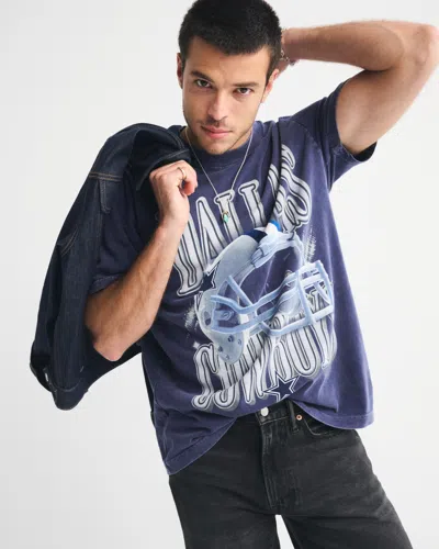 Abercrombie & Fitch Dallas Cowboys Vintage-inspired Graphic Tee In Blue