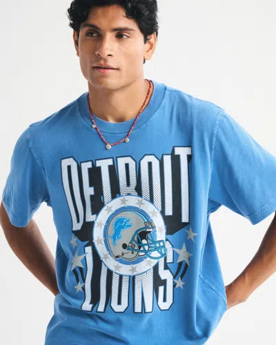Abercrombie & Fitch Detroit Lions Vintage-inspired Graphic Tee In Black
