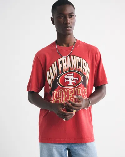 Abercrombie & Fitch San Francisco 49ers Vintage-inspired Graphic Tee In Red