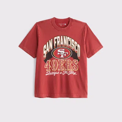 Abercrombie & Fitch San Francisco 49ers Vintage-inspired Graphic Tee In Red