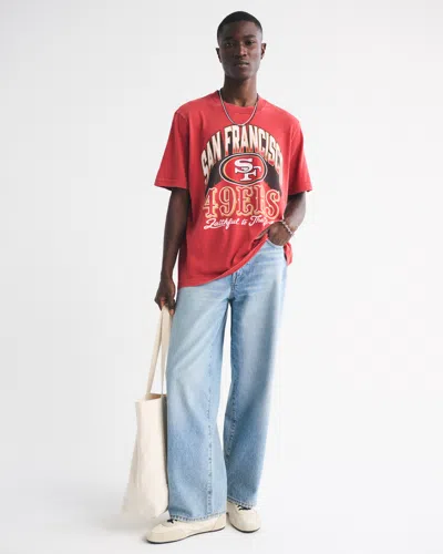 Abercrombie & Fitch San Francisco 49ers Vintage-inspired Graphic Tee In Red