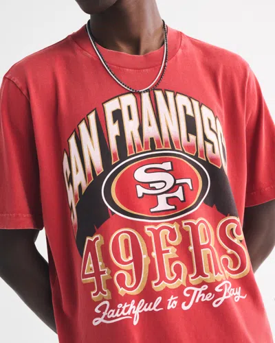 Abercrombie & Fitch San Francisco 49ers Vintage-inspired Graphic Tee In Red