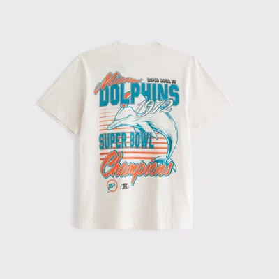 Abercrombie & Fitch Miami Dolphins Graphic Tee In White