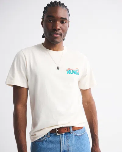 Abercrombie & Fitch Miami Dolphins Graphic Tee In White