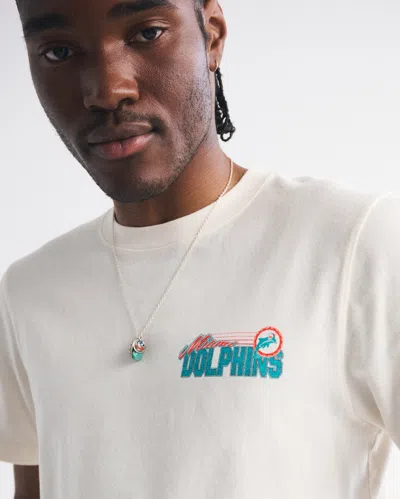 Abercrombie & Fitch Miami Dolphins Graphic Tee In White