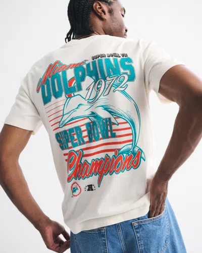 Abercrombie & Fitch Miami Dolphins Graphic Tee In White