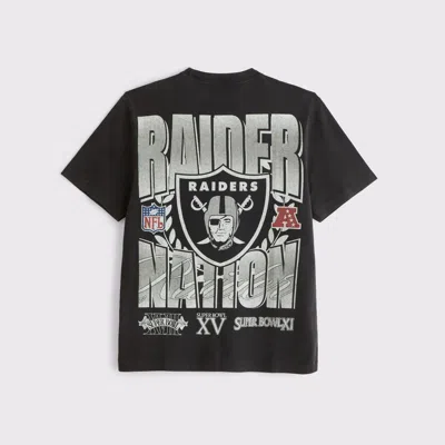 Abercrombie & Fitch Las Vegas Raiders Graphic Tee In Black