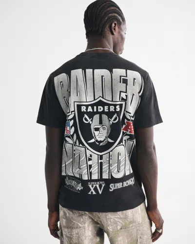 Abercrombie & Fitch Las Vegas Raiders Graphic Tee In Black