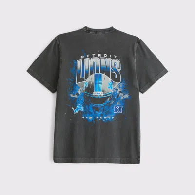 Abercrombie & Fitch Detroit Lions Graphic Tee In Gray