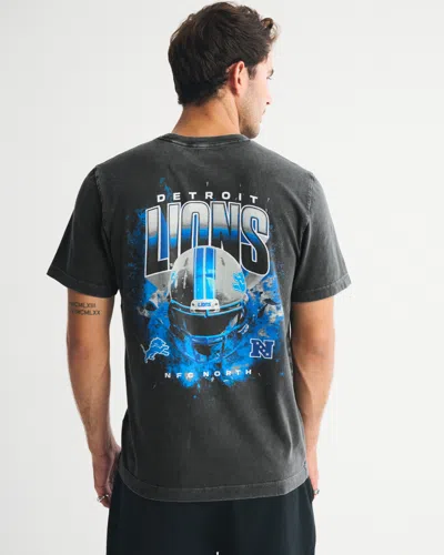 Abercrombie & Fitch Detroit Lions Graphic Tee In Gray