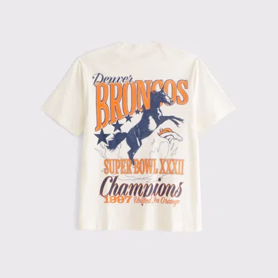 Abercrombie & Fitch Denver Broncos Graphic Tee In White