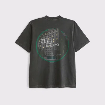 Abercrombie & Fitch Only Murders In The Building Vintage-inspired Graphic Tee In Gray
