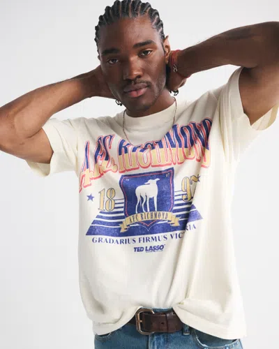 Abercrombie & Fitch Ted Lasso Vintage-inspired Graphic Tee In White