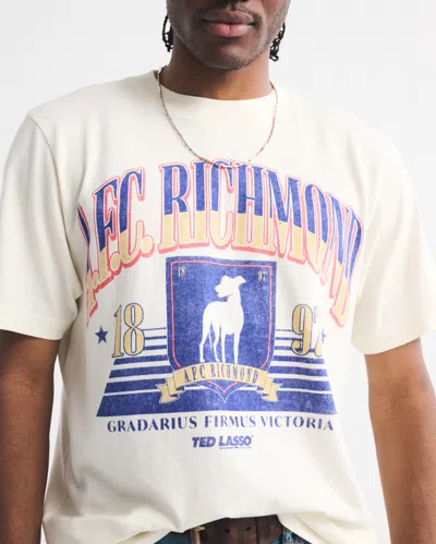 Abercrombie & Fitch Ted Lasso Vintage-inspired Graphic Tee In White