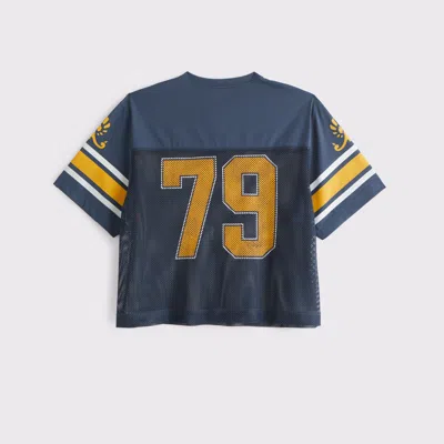 Abercrombie & Fitch Corona Cropped Football Jersey In Blue