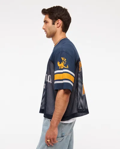 Abercrombie & Fitch Corona Cropped Football Jersey In Blue