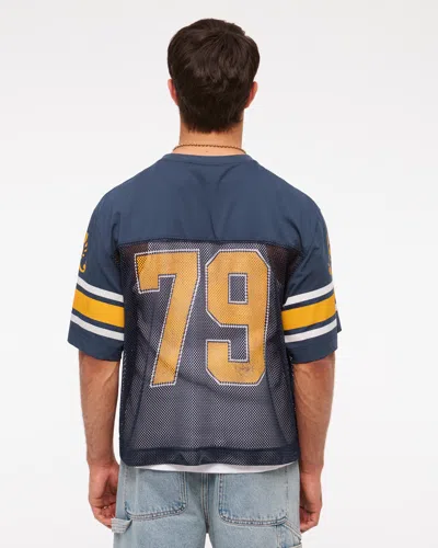 Abercrombie & Fitch Corona Cropped Football Jersey In Blue