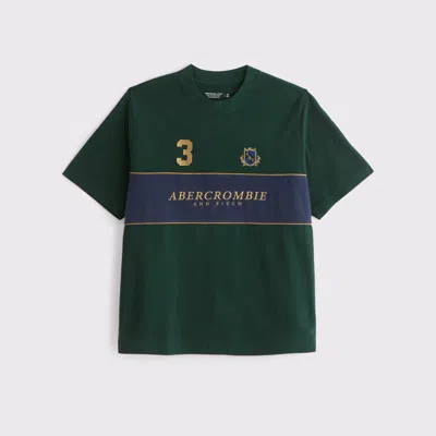 Abercrombie & Fitch Premium Heavyweight 2.0 Crest Logo Tee In Green