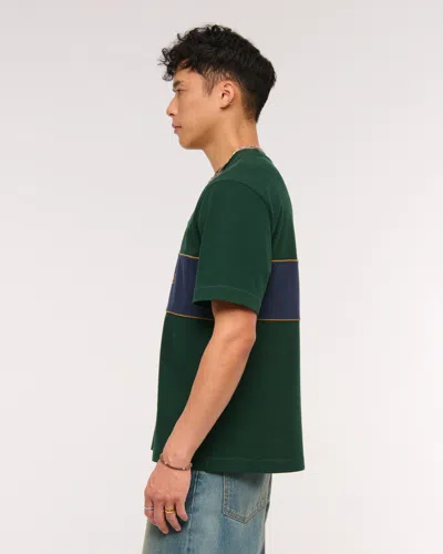 Abercrombie & Fitch Premium Heavyweight 2.0 Crest Logo Tee In Green