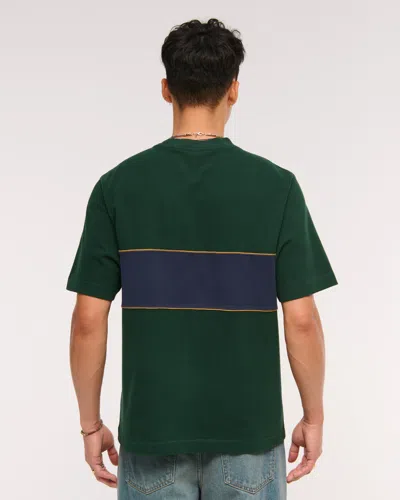 Abercrombie & Fitch Premium Heavyweight 2.0 Crest Logo Tee In Green
