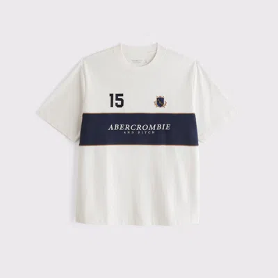 Abercrombie & Fitch Premium Heavyweight 2.0 Crest Logo Tee In White