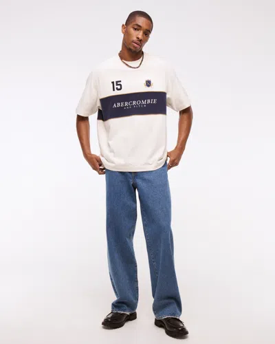 Abercrombie & Fitch Premium Heavyweight 2.0 Crest Logo Tee In White