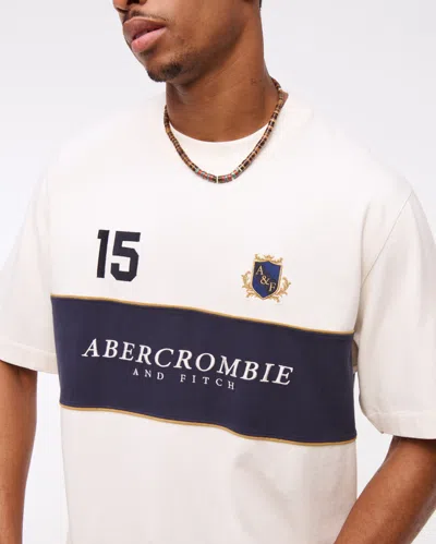 Abercrombie & Fitch Premium Heavyweight 2.0 Crest Logo Tee In White