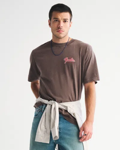 Abercrombie & Fitch Fender Vintage-inspired Graphic Tee In Brown