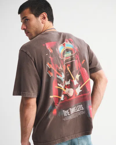 Abercrombie & Fitch Fender Vintage-inspired Graphic Tee In Brown