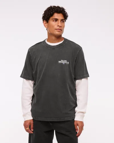 Abercrombie & Fitch Vintage-inspired Bronco Graphic Tee In Black