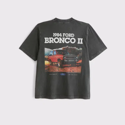 Abercrombie & Fitch Vintage-inspired Bronco Graphic Tee In Black