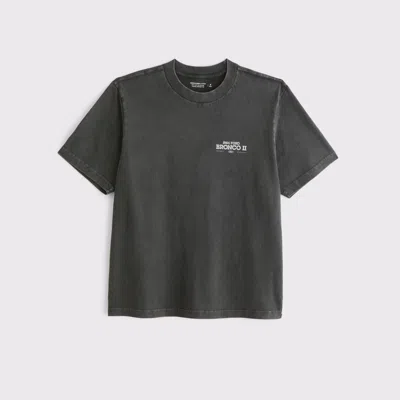 Abercrombie & Fitch Vintage-inspired Bronco Graphic Tee In Black