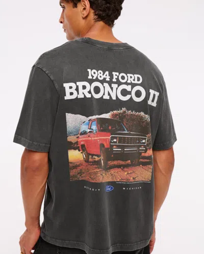 Abercrombie & Fitch Vintage-inspired Bronco Graphic Tee In Black