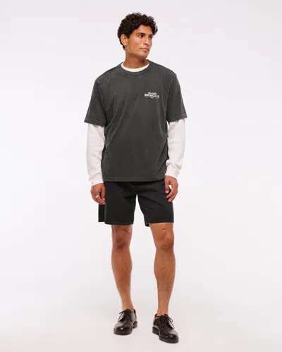 Abercrombie & Fitch Vintage-inspired Bronco Graphic Tee In Black