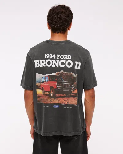 Abercrombie & Fitch Vintage-inspired Bronco Graphic Tee In Black